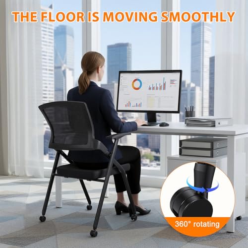 Tacarlha Ergonomic Folding Office Chair with Mesh Back, Armrest & Wheels (Oversized / 1)