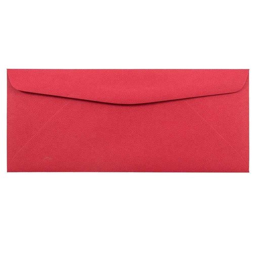LUXPaper #10 Business Window Envelopes | Commercial Flap | 4 1/8" x 9 1/2" | Holiday Red | 60lb. Text | 250 Qty