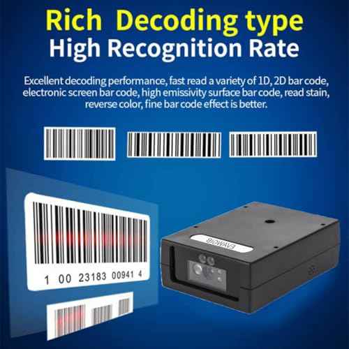 Fixed Mount Barcode Scanner Scan Embedded Mini USB Engine CMOS 2D Barcode Reader Module RS232/TTL/USB Barcode Scanner Module Mini-Size Module (USB)