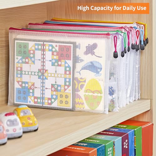 JARLINK 24-Pack A4 Mesh Zipper Pouch Bags Waterproof Document Organizers