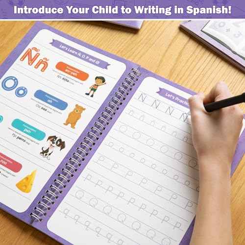 Spanish Starter Kit - Reusable Bilingual Copybooks for Kids - Large Espa?ol Writing Practice Books - Magic Ink, Groove Handwriting Workbooks