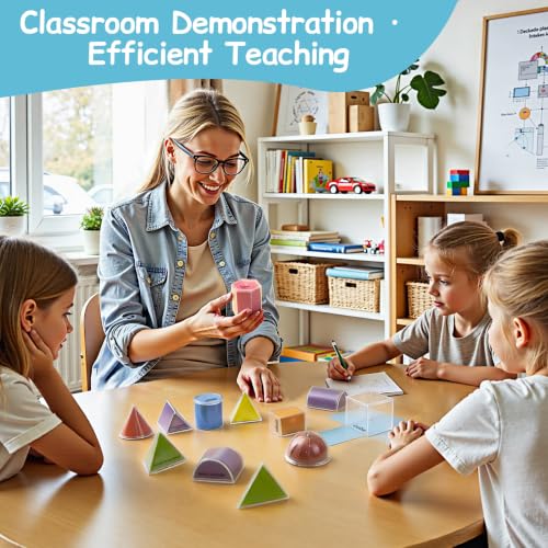 16 Pack Geometric Shapes Manipulatives for Math Learning, Classroom & Homeschool Use