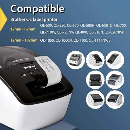BETCKEY - Compatible Large Address Labels Replacement for Brother DK-1208 (1.4 in x 3.5 in), Use with Brother QL Label Printers [6 Rolls/2400 Labels]