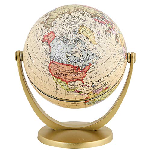 Brown Mini Antique Globe 4-inch Desktop World Globe for Education & Decor