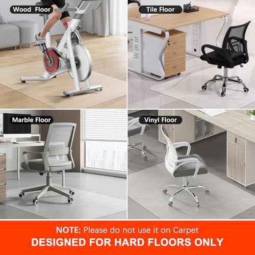 Vicwe Chair Mat for Hardwood Floor, 46¡± x 60¡± Large Office Chair Mats, Clear Floor Protector Mat, Easy Rolling Chair Mats for Office Home, Easy to Clean (Rectangle)