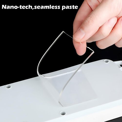 Double Sided Tape Heavy Duty, Nano Double Sided Adhesive Tape, Clear Mounting Tape Picture Hanging Adhesive Strips （9.85FT） 2mm Thickness x 20mm Width