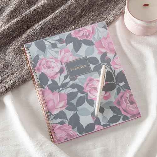 Blue Sky 2025-2026 Weekly and Monthly Academic Year Planner Calendar, July 2025 - June 2026, 8.5" x 11", Flexible Cover, Wirebound, Storage Pocket, Laminated Tabs, Roosevelt Pink