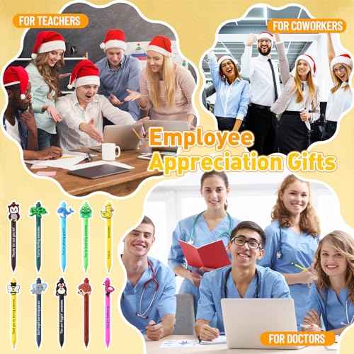 60 Sets Inspirational Ballpoint Pens Gifts Bulk Funny Animal Customer Service Pens with Positive Bookmarks Employee Appreciation Gifts for Staff Coworkers Team Office Supplies (10 Animals)