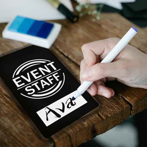 50 PVC Event Staff Lanyards,Staff Pass,PVC Cards Black Lanyard and writable Staff Cards with Club Event,Party Event,Organizer Conference,Concert,Office Supplies