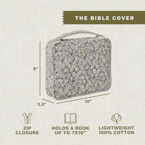Bella Taylor Quilted Bible Cover Khaki Floral Large - Organizing Study Bible
