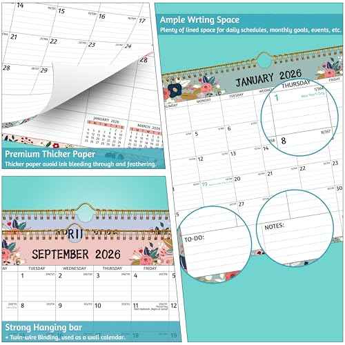 Wall Calendar 2026-2027 ? 2 Year Calendar 2026-2027, 14.57 x 11.42 In, Jan 2026 - Dec 2027, 2026 Calendar 24 Months, Monthly 2026, with Ruled Blocks, Thick Paper, Holidays, To-do List £¦ Notes