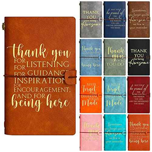 Kosiz 12 Pack Employee Appreciation Gifts Bulk Thank You Gift Leather Journals Inspirational Notebook for Vet Tech Medical Assistant Women Men Employee Coworker Staff Teacher Nurse Volunteer