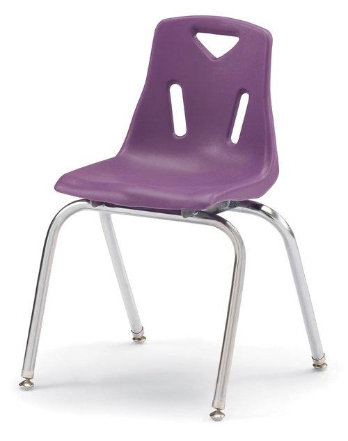 Jonti-Craft Berries 8148JC1004 Stacking Chair with Chrome-Plated Legs, 18" Height, Purple, Black