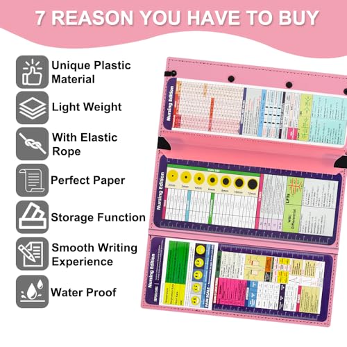 Pink Foldable Nursing Clipboard with 3-Layer Design – Vuzvuv 1pcs