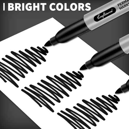 Black Permanent Markers Bulk Fine Point, Fine Tip Markers Set, Quick Drying and Fade Resistant, Works on Wood, Plastic, Paper, Metal for Classroom, Office, Home, 30 Count