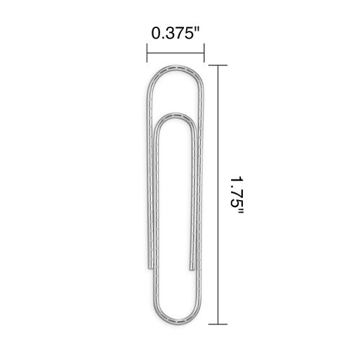 Staples Paper Clips, 1.75 Inch, Heavy-Duty Jumbo Non-Skid Paperclips for Office, School, Personal Use, 1,000-Pack, Silver