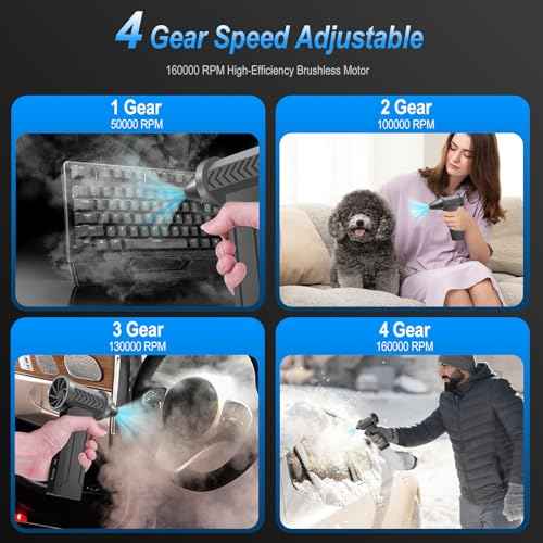 Compressed Air Duster PC dusters, Electric Air Duster for Cleaning Keyboard&PC, Compressed Air Duster for PC with Illumination, Air Blower dusters for Laptop, Car and Home