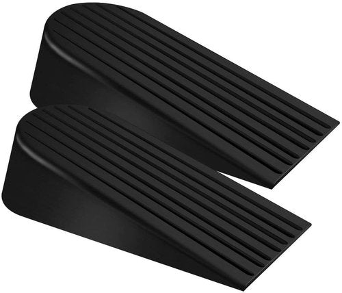 Big Door Stopper Heavy Duty Wedge Rubber Door Stop Works on All Floor Surfaces Height up to 1.9 Inches Non-Scratching Doorstops Special for Home Office School Heavy Door (4 Packs, Black)