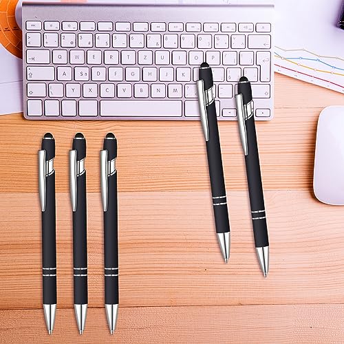 100 Pcs Ballpoint Pen with Stylus 2 in 1 Ballpoint Pen for Touch Screens, 2 in 1 Thank You Pen Gift for Colleagues, Coworker, Office (Black)