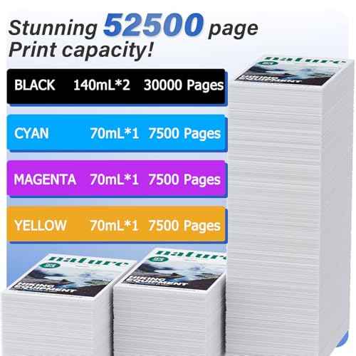 542 Ink Refill Bottles Compatible for ET-5150 ET-5800 ET-5850 ET-5170 ET-16600 ET-5880 ET-16650 ET-5180 Printers, High Capacity Color Combo 5-Pack (2BK C M Y)