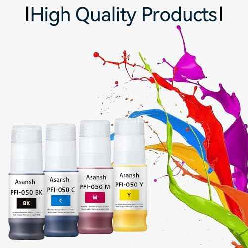 Remanufactured 4PK PFI-050 BK PFI-050 C PFI-050 M PFI-050 Y Ink Tank for PFI-050 Ink Cartridge Use for ImagePROGRAF TC-20 Printer