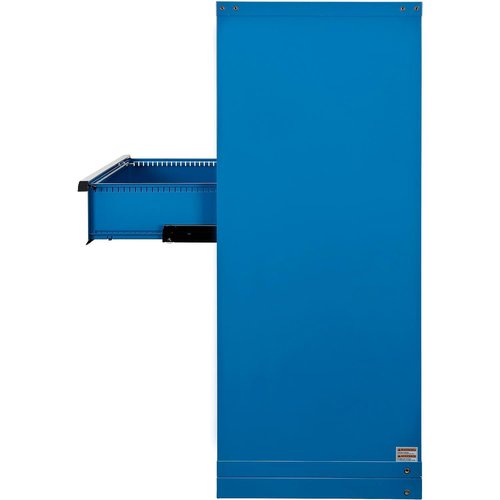 Global Industrial 9 Drawer Modular Cabinet, w/Lock, w/o Dividers, 36" Wx24 Dx57 H Blue