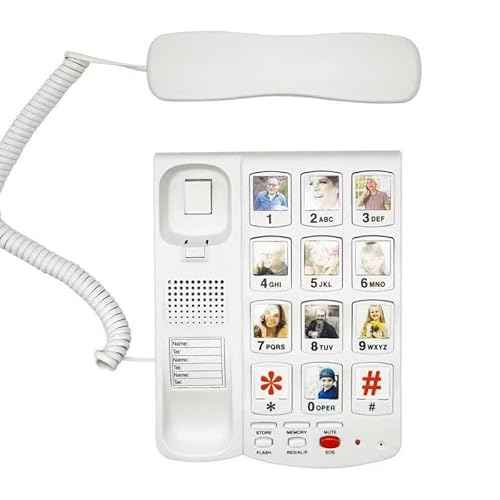 Large Button Phones for Seniors - Big Button Telephone with SOS Emergency Dial, Extra Loud Volume, Hearing Aid Compatible, Easy Operation for Elderly(Pictured_Key)