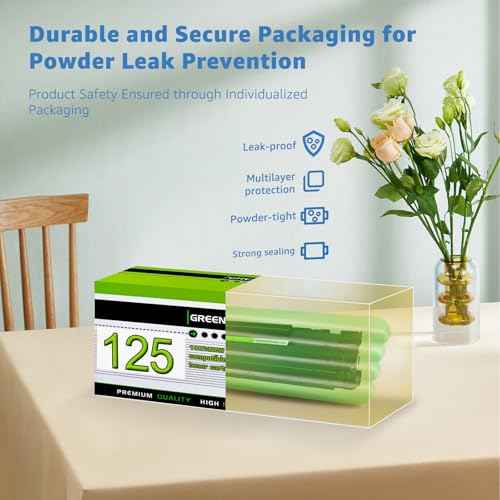 greencycle Compatible Toner Cartridge Replacement for Canon 125 CRG-125 C125 3484B001AA to use with ImageClass LBP6030w LBP6000 ImageClass MF3010 Laser Printer (Black, 4 Pack)