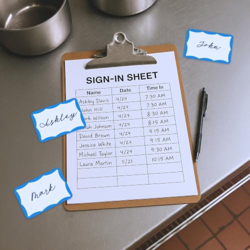 C-Line Peel & Stick Name Badges Blue Border 3.5 x 2.25 Inches, 100/Box (92265) – 100/BX / Blue