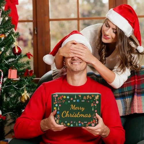 Christmas Shipping Boxes Medium 9x6x4 Inches, 30 Pack Green Christmas Gift Boxes with Lids, Cardboard Wrapping Box for Presents, Packaging, Mailing, Small Business