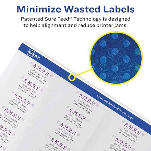 Avery Return Address Labels,Laser & Inkjet Printers,600 Labels,2/3 x 1-3/4,Permanent Adhesive, 5 Packs (18294)