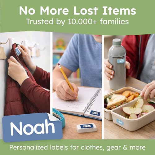 Personalized Waterproof Name Labels for Kids & Adults - Dark Blue 70pcs - Clothing & Item Stickers