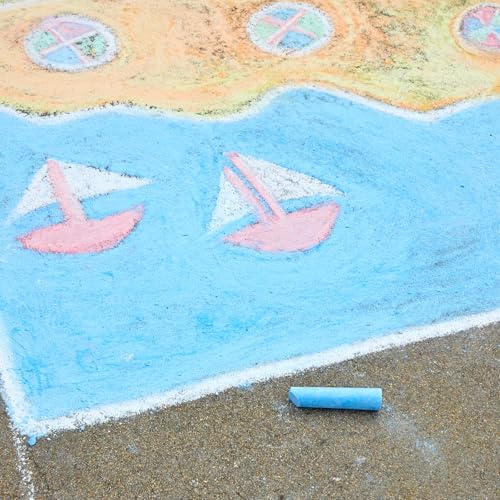 Colorations 50pc Jumbo Sidewalk Chalk Set - Bright Colors & Patterns, Washable Outdoor Kids Art