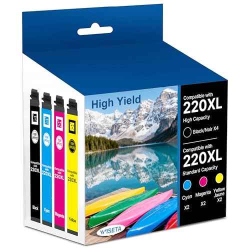 220XL Ink Cartridge for Epson Printer Remanufactured Replacement for Epson 220XL 220 XL T220 XL to Use with WF-2760 WF-2750 WF-2650 WF-2630 XP-420 XP-320 XP-424 WF-2660 (4B2Y2C2M, 10 Pack)