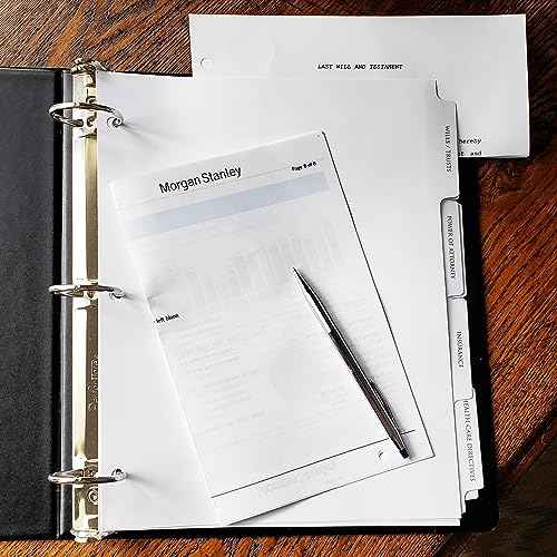 Estate Planning Portfolio 3-Ring Binders ? Leather Like Feel with Gold Debossed Title. Dividers and Sheet Protectors Included (Estate Planning Portfolio, Navy, 2" Capacity)