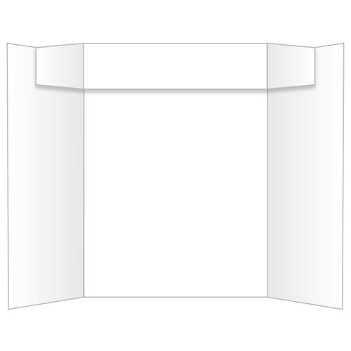 Eco Brites Two Cool Tri-Fold Poster Board, 24 X 36, White/White