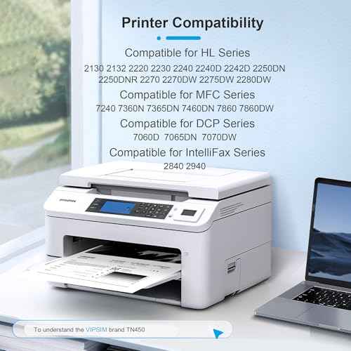 TN450 Toner Cartridge for Brother Printer - Replacement for Brother TN450 TN420 TN-450 TN-420 to Compatible with HL-2270DW HL-2280DW HL-2230 MFC-7360N MFC-7860DW Intellifax 2840 2940, 2 Black