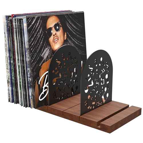 Vinyl Records Storage Holder for 70-100 LPs, Solid Pine Wood Vinyl Holder Record Stand, Sturdy Organizer Display Shelf for Collectibles, Album Covers, Magazine File, Books, Picture Ledge, Music Decor
