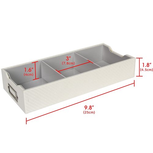 JACKCUBE DESIGN Business Card Holder Organizer For Desk, Index Card Box Storage, A-Z Alphabetical Tabs Office Desk Organizer (White) - MK171B