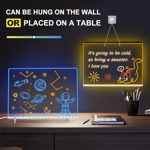 Timisigns LED Drawing Board with 7 Highlighters – Kids Birthday Gift & Art Toy Set