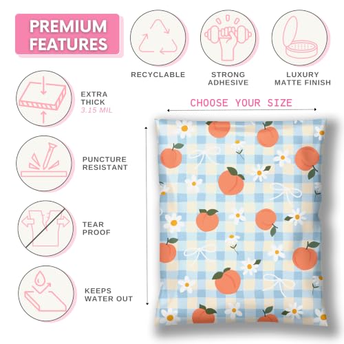Picksie Mailers Peachy Picnic 10x13 Polymailers for Clothing & Soft Goods