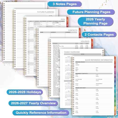 2026 Appointment Book - Daily Planner 2026 from Jan. 2026 - Dec. 2026, 30-Minute Interval, Hourly Planner 2026 with Colorful Tabs and Inner Pocket, 8.5" x 11"