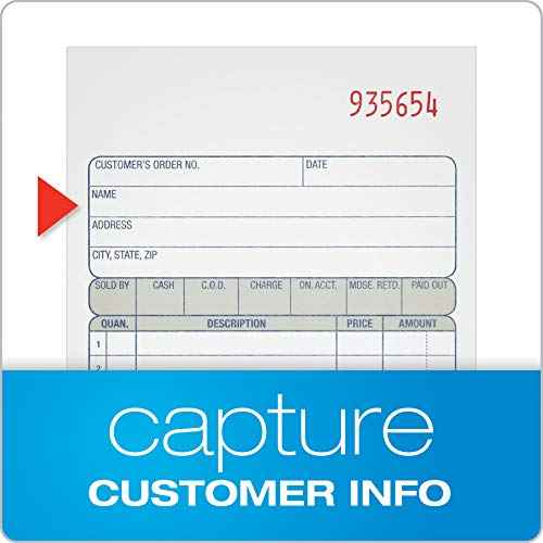 Adams Sales Order Book, 2-Part, Carbonless, White/Canary, 4-3/16 x 7-3/16 Inches, 50 Sets per Book (DC4705)