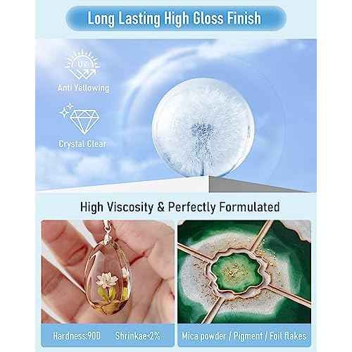 Nicpro UV Resin 1000g, Upgrade Crystal Clear Ultraviolet Epoxy Resin Glue Kit, Low Odor & Quick Curing Sunlight Cure Hard UV Resin for Jewelry Making, Handmade DIY Craft, Coating and Casting