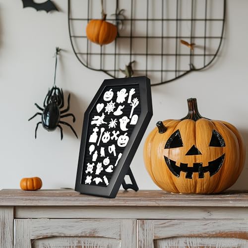 GAJIGAJI Black Coffin Letter Board Halloween Decor 10x7 Inch