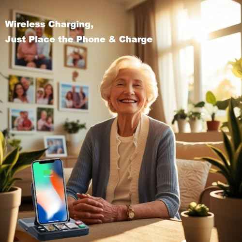 VOCA Cell Phone Station Pro with 3 Photo Speed?Dial Buttons | Emergency Calling, Hands?Free Speaker, Simple Setup & Easy to Use