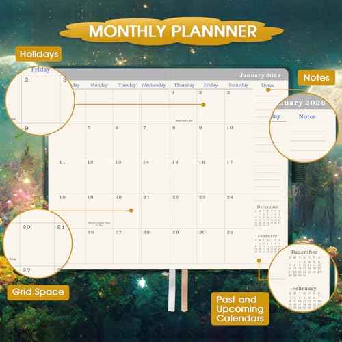 2026-2028 Pocket Planner/Calendar - 3 Year Monthly Planner 2026-2028, Jan 2026 - Dec 2028(36 Months), 6.2" x 4", Monthly Planners, Pocket Calendar with Inner Pockets, Pen Holder & Elastic Closure - Dreaming Moon