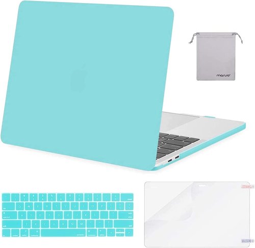 MOSISO MacBook Pro 13 Inch Case - Durable Hard Shell with Keyboard Cover & Screen Film | Turquoise