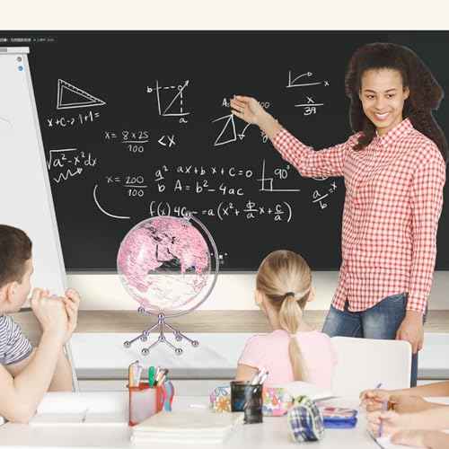 Decorative 8" Pink Earth Globe with Stand ? Rotating Desktop Map for Kids, Educational World Globe with Detailed Map for Home, Office, and Classroom