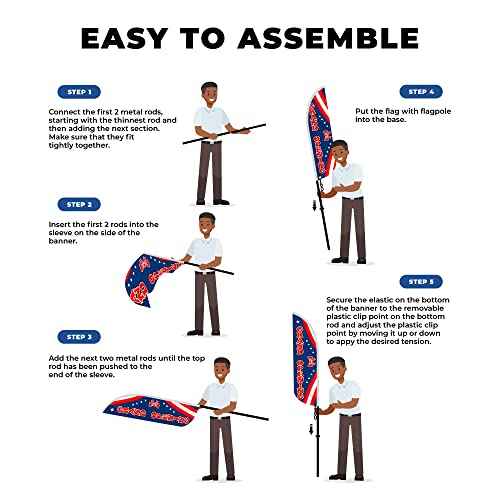Grand Opening Feather Flag Only (11.5feetX2.5feet) by DreamController | Outdoor Business Advertising Tall Flag | Weather-Resistant Knitted Swooper Flag | Made In USA | HD Print
